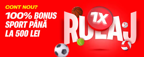 Promo banner: 100% bonus sport până la 500 lei
