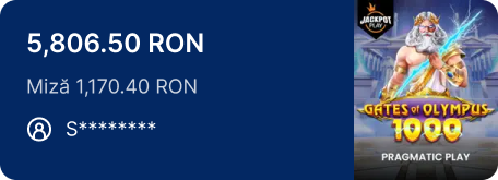 Câștigător S******: 5.806,50 RON la slotul Gates of Olympus 1000, cu miză de 1.170,40 RON