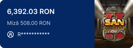 Câștigător R*********: 6.392,03 RON la slotul 77 SAN, cu miză de 508,00 RON